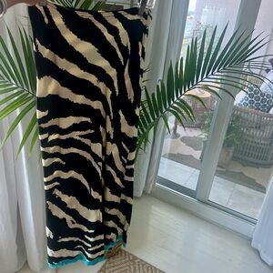 Topshop Animal Print Slip Skirt